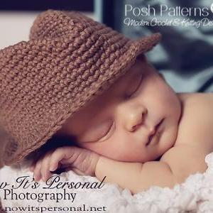Crochet Hat Pattern Baby Fedora Little Man Hat..