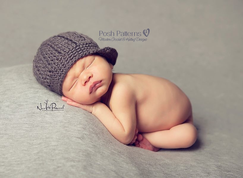 Crochet Hat Pattern Ribbed Baby Newsboy Hat Crochet Pattern Pdf 108 Newborn To Adult Sizes