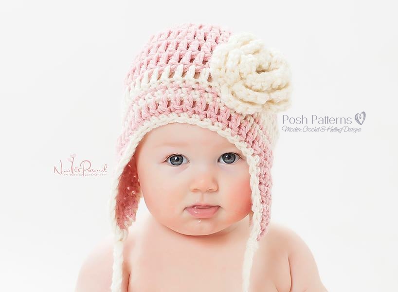 Crochet Hat Pattern - Easy Beginner Earflap Hat Crochet Pattern Pdf 120 - Newborn To Adult Sizes