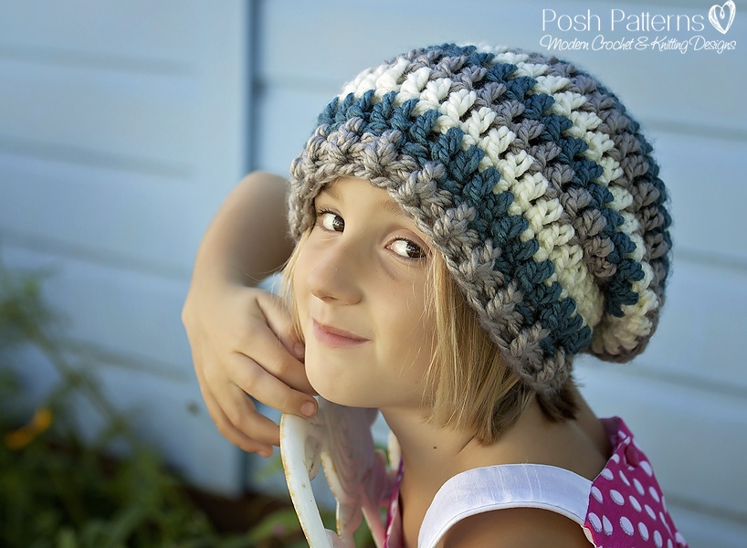 Crochet Pattern - Crochet Slouchy Hat Pattern - Includes Baby, Toddler, Child, Adult Regular And Adult Large Sizes Pdf 391