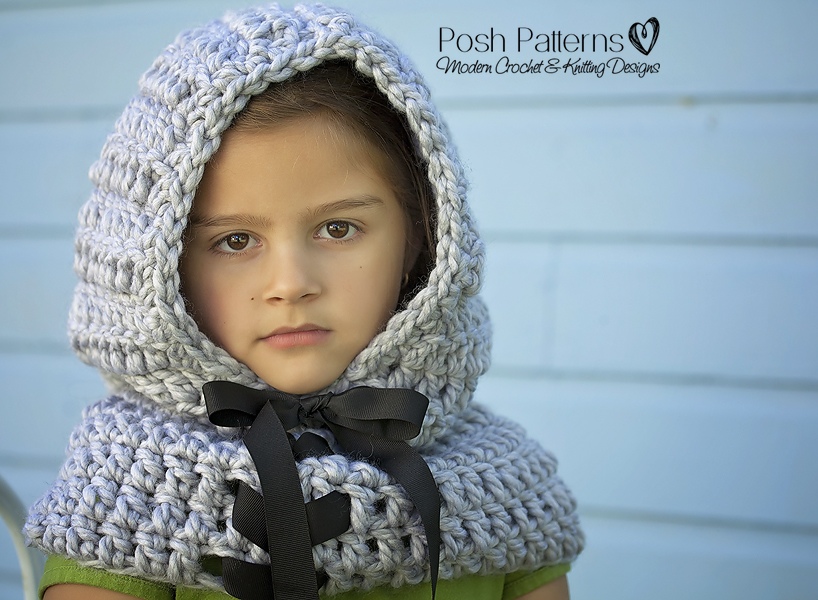 Hooded Cowl Crochet Pattern - Crochet Cowl Pattern - Includes Baby, Toddler, Child, Adult Sizes - Pdf 389