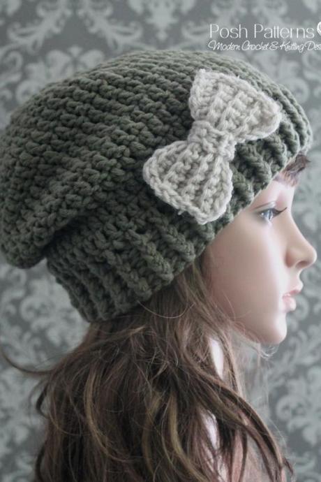 Crochet Pattern - Crochet Slouchy Hat Pattern - Crochet Hat Pattern - Includes Toddler, Child, Adult Sizes - Pdf 381
