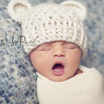 Crochet Hat Pattern - Baby Bear Beanie Crochet Pattern - Newborn to Adult Sizes - PDF 203
